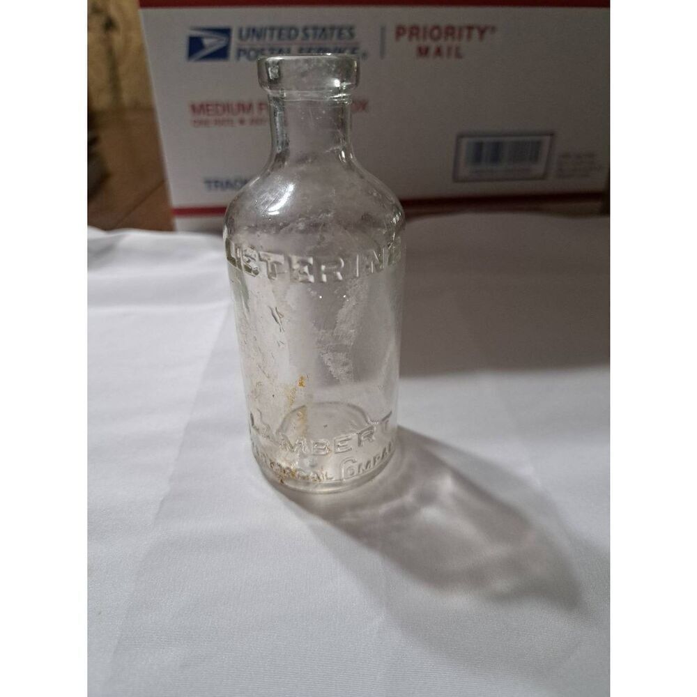 Vintage Antique Listerine Owens Illinois Glass Glass Bottle Mouthwash Apothecary